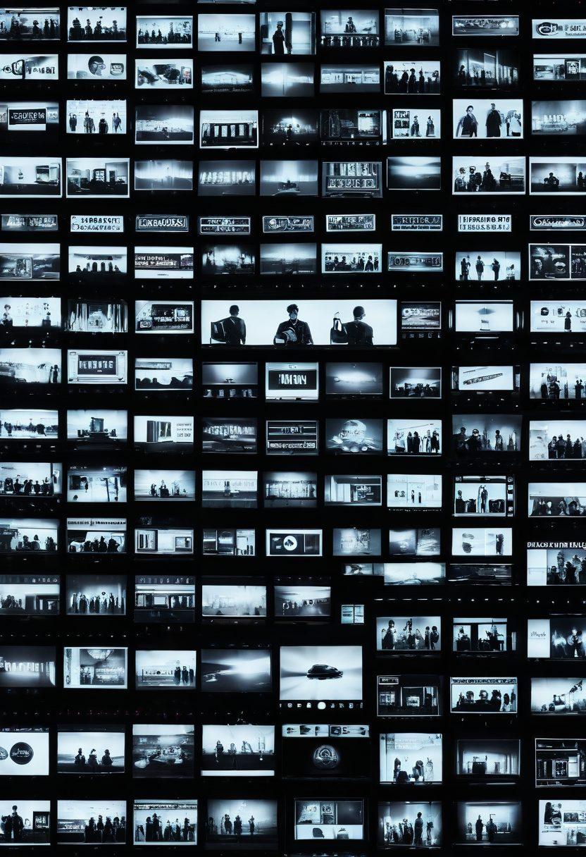 A visually striking collage showcasing the evolution of adult cinema, featuring iconic vintage film reels merging into modern digital screens, with a backdrop of a dimly lit modern cinema. Include elements representing classic film aesthetics like black and white imagery alongside vibrant, contemporary designs. Symbolize the transition from analog to digital with contrasting textures. The ambiance should evoke nostalgia while highlighting innovation. vibrant colors. super-realistic.